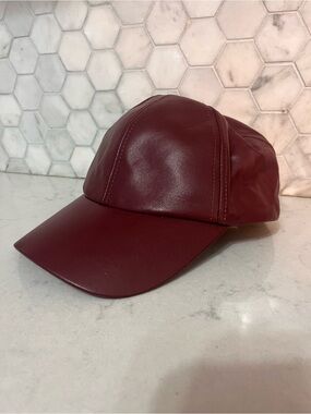 Dynamite Faux Leather Baseball Cap - Burgundy